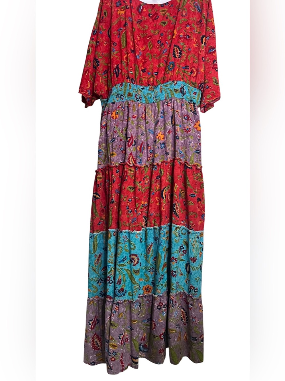 Avenue Plus Size Daisy Boho Tiered Maxi Dress Sz 26/28 - Picture 8 of 14